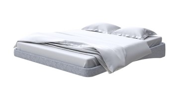 Кровать двуспальная парящая 180х200, Рогожка (Levis 83 Светло-Серый) в Миассе