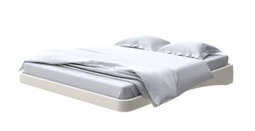 Парящая кровать 2-спальная 200х200, Искусственная шерсть (Лама Лён) в Магнитогорске