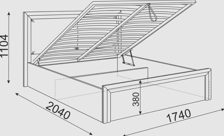Кровать с механизмом 2-спальная Глэдис М32 (Шимо светлый/Белый текстурный) в Миассе - изображение 2