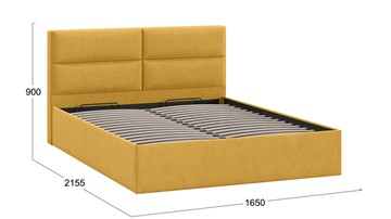 Двуспальная кровать с механизмом Глосс Тип 1 (Микровелюр Wellmart Yellow) в Челябинске - предосмотр 1
