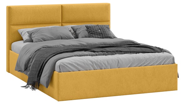 Двуспальная кровать с механизмом Глосс Тип 1 (Микровелюр Wellmart Yellow) в Копейске - изображение