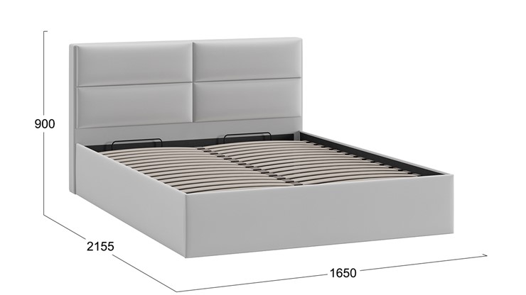 Кровать с механизмом двуспальная Глосс Тип 1 (Велюр Confetti Silver) в Челябинске - изображение 1