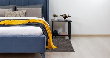 Кровать с механизмом 2-спальная Мелисса 160,арт. Тори 83 велюр (серо-синий) + кроватное дно в Челябинске - предосмотр 4