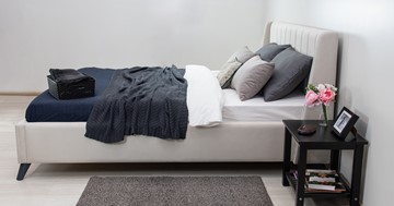 Кровать с механизмом 2-спальная Мелисса 180,арт. Тори 56 велюр (светло-бежевый) + кроватное дно в Челябинске - предосмотр 5