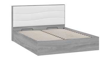 Двуспальная кровать с механизмом Миранда тип 1 (Дуб Гамильтон/Белый глянец) в Копейске - предосмотр 2