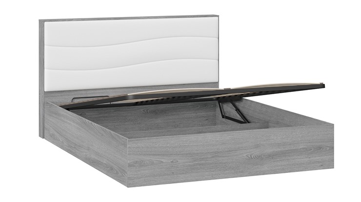 Двуспальная кровать с механизмом Миранда тип 1 (Дуб Гамильтон/Белый глянец) в Копейске - изображение 3