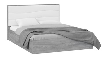 Двуспальная кровать с механизмом Миранда тип 1 (Дуб Гамильтон/Белый глянец) в Миассе