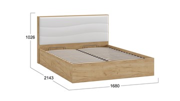 Кровать с механизмом 2-спальная Миранда тип 1 (Дуб крафт золотой/Белый глянец) в Копейске - предосмотр 1