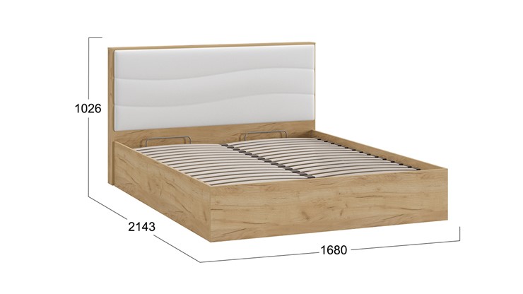 Кровать с механизмом 2-спальная Миранда тип 1 (Дуб крафт золотой/Белый глянец) в Магнитогорске - изображение 1