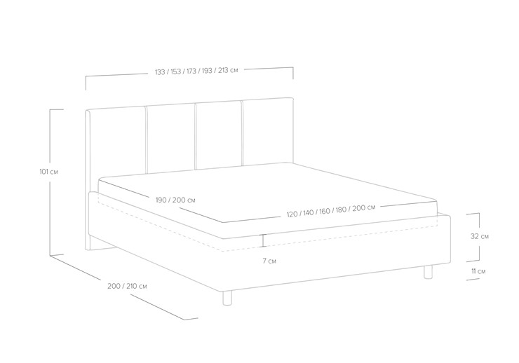 Кровать с подъемным механизмом Prato 200х200 в Копейске - изображение 7