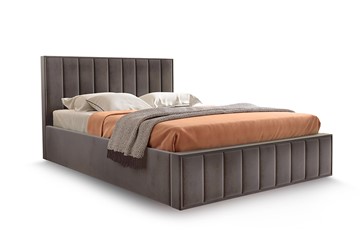 Кровать с механизмом 2-спальная Вена 1400 с ящиком, Велюр Мора коричневый в Миассе