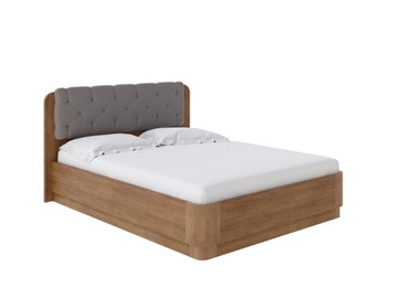 Кровать с подъемным механизмом Wood Home 1 180х200, Антик (сосна) с брашированием/Лама Светло-серый в Челябинске