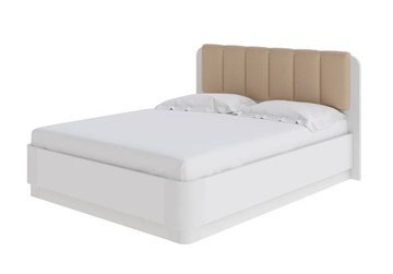 Двуспальная кровать с механизмом Wood Home Lite 2 140х200, Белая+экокожа (Белый жемчуг/Белая эмаль/Бежевый) в Челябинске