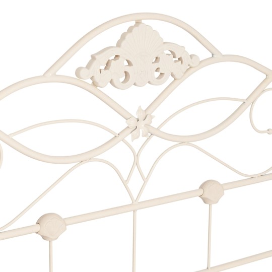 Кровать с основанием Federica (mod. AT-881) дерево гевея/металл, 160*200 (Queen bed), Белый (butter white) в Челябинске - изображение 4