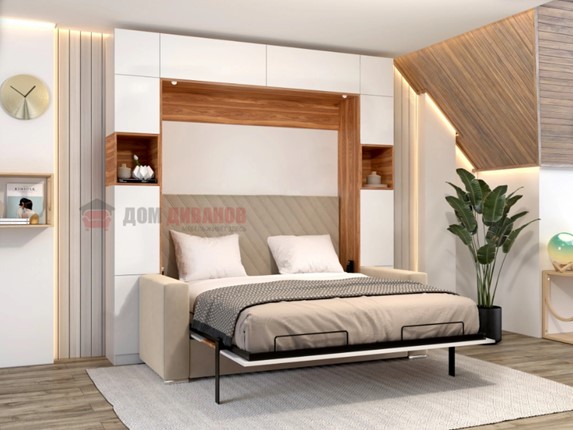 Кровать-шкаф с диваном Аделина 1600х2000 в Челябинске - изображение