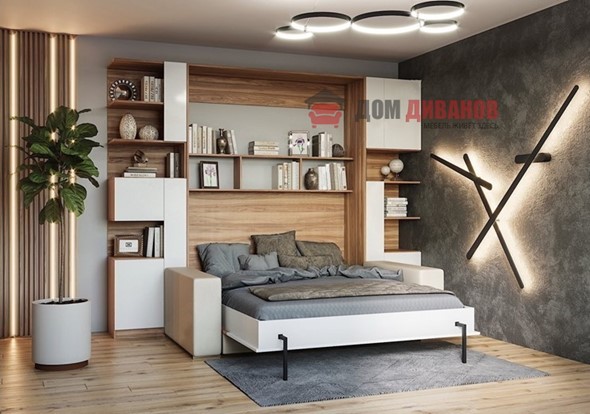 Кровать-шкаф с диваном Дина, 1200х2000 в Миассе - изображение