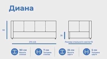 Диван-кровать односпальная Диана 80х200 с подъемным механизмом в Челябинске - предосмотр 2