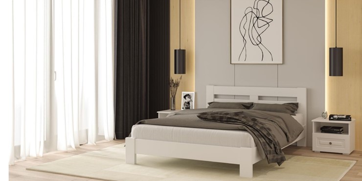 Спальная кровать Тора (Белый Античный) 160х200 в Миассе - изображение 1