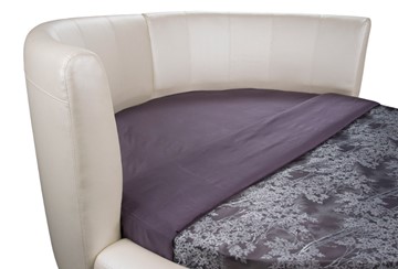 Круглая кровать Luna 200х200, Экокожа (Кайман белый) в Копейске - предосмотр 1