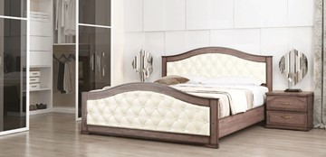Двуспальная кровать Стиль 1, 160х190, кожзам, с основанием в Магнитогорске