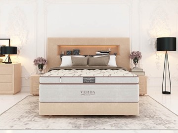 Кровать 2-спальная Smart Compact/Podium M 160х200, Флок (Велсофт Бежевый) в Челябинске