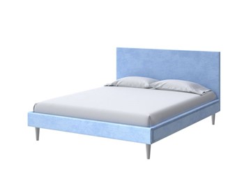 Кровать односпальная Claro 90х200, Велюр (Teddy Небесно-голубой) в Миассе