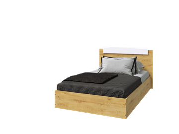 Спальная кровать Эко 120 ЛДСП, Дуб вотан/Белый в Копейске