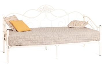 Спальная кровать Federica (mod. AT-881) дерево гевея/металл, 90*200 см (Day bed), Белый (butter white) в Челябинске - предосмотр