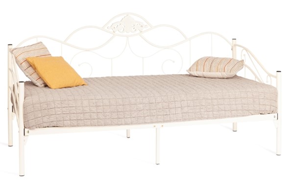 Спальная кровать Federica (mod. AT-881) дерево гевея/металл, 90*200 см (Day bed), Белый (butter white) в Челябинске - изображение