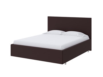 Спальная кровать Flat 90х200, Экокожа (Коричневый) в Миассе