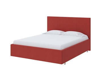 Кровать односпальная Flat 90х200, Велюр (Forest 13 Красный) в Магнитогорске