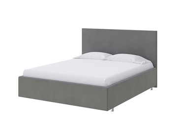 Односпальная кровать Flat 90х200, Велюр (Forest 17 Серый) в Миассе
