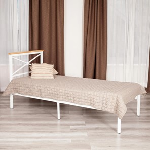 Кровать Iris (mod.9311) дерево гевея/металл, 90*200 см (Single bed), Белый (White) в Челябинске - предосмотр 8