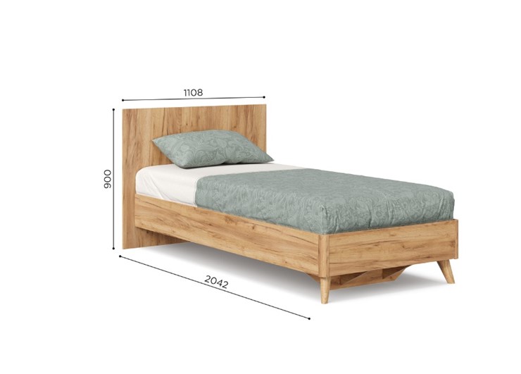 Кровать спальная Марта-2 900 ЛД 406.160 с основанием, Дуб золотой в Копейске - изображение 2