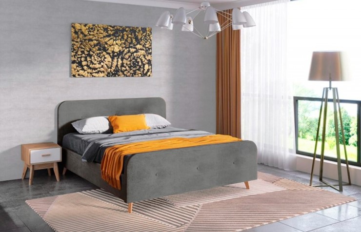 Кровать Сиерра 1200 (без основания) Торонто серый в Магнитогорске - изображение 1