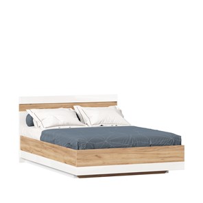 Кровать спальная Фиджи 1400 с подъемным механизмом ЛД 659.081, Дуб золотой/Белый в Копейске