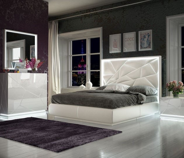Кровать полуторная FRANCO KIU 1242 с LED подсветкой изголовья (160х200) в Копейске - изображение 1