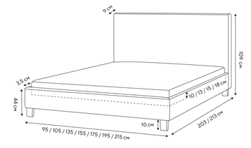 Кровать Lino 140х200, Велюр (Monopoly Прованский синий (792)) в Копейске - предосмотр 1