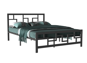 Кровать спальная Лофт 3, 160х200, черная в Миассе - предосмотр