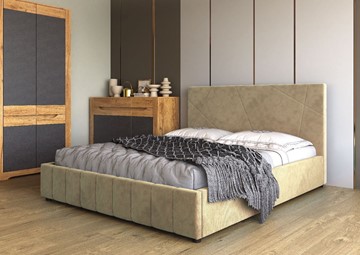 Спальная кровать Нельсон Абстракция 140х200 (вариант 3) с основанием в Магнитогорске - предосмотр 1