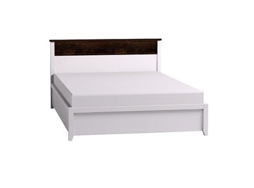 Кровать полутороспальная Норвуд 33 с гибкими ламелями металл, Белый-Орех шоколадный в Копейске