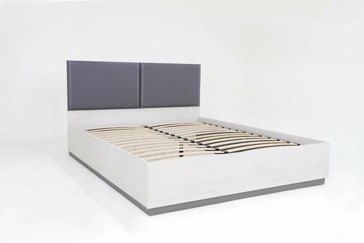 Двуспальная кровать с подъемным механизмом Винтер-16, винтерберг/темно-серый/спейс графит в Миассе - изображение 1