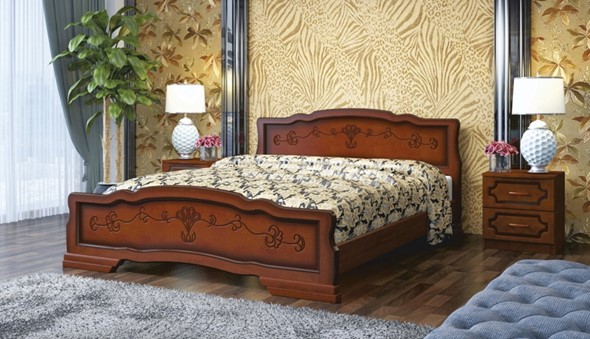 Двуспальная кровать Карина-6 (Орех) 180х200 в Челябинске - изображение