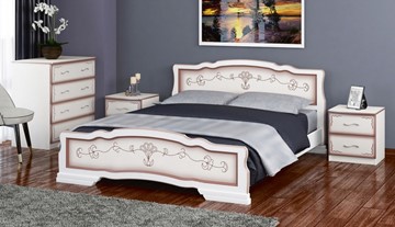 Кровать в спальню Карина-6 (Дуб Молочный) 160х200 в Миассе
