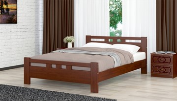 Спальная кровать Вероника-2 (Орех) 90х200 в Миассе