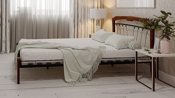 Спальная кровать Муза 4 Лайт, 1600, черный/махагон в Миассе