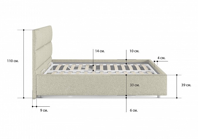 Двуспальная кровать с механизмом Omega 200х200 в Миассе - изображение 2