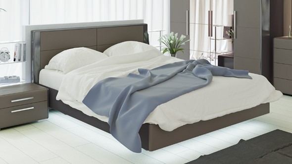 Кровать спальная Наоми 1600, цвет Фон серый, Джут СМ-208.01.01 в Челябинске - изображение