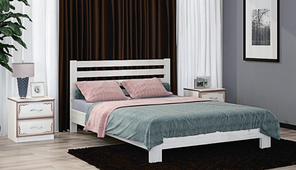 Кровать 2-спальная Вероника (Белый Античный) 160х200 в Копейске - изображение