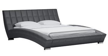 Кровать в спальню Оливия 160 арт. Марика 485 к/з (серый) с основанием в Миассе